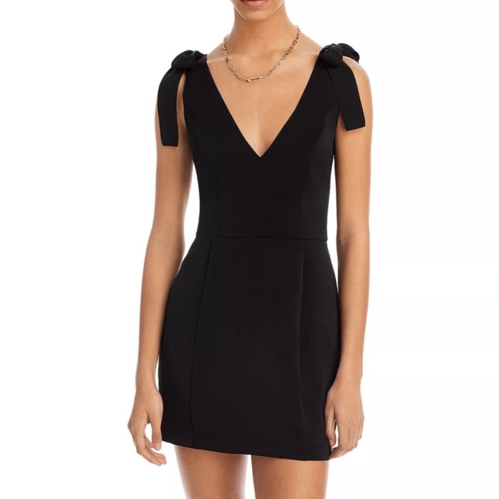 NWT Black Mini Dress with Bow Detail by Aqua 
Size small